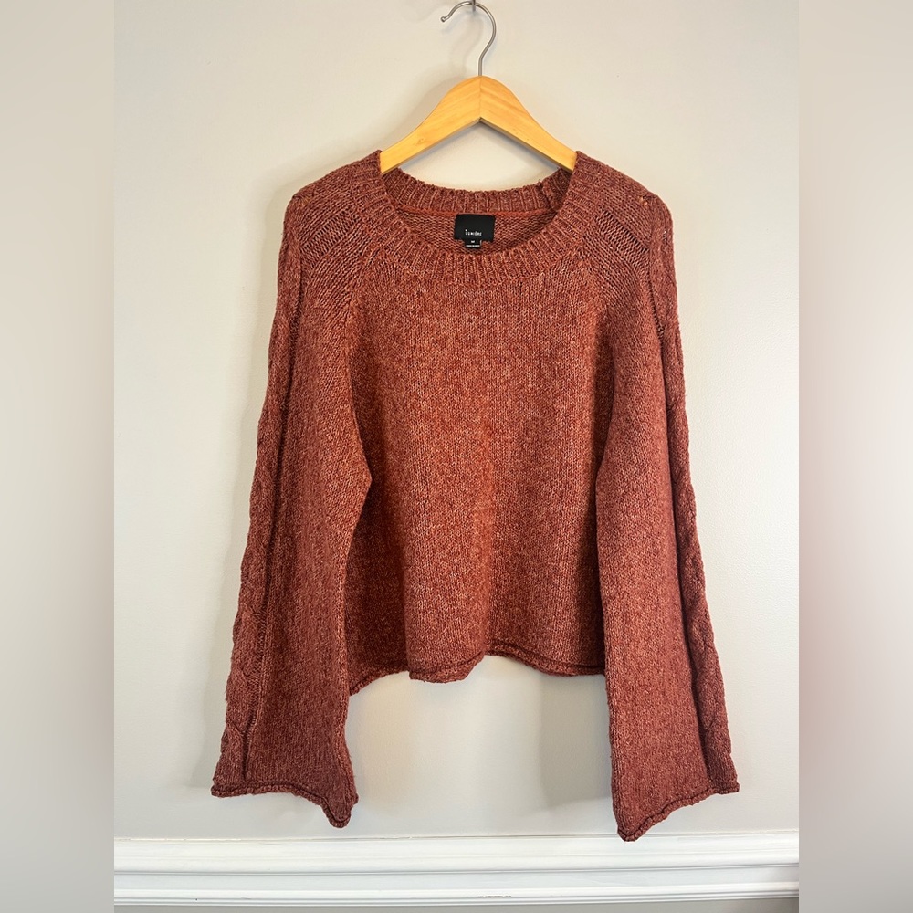 Lumiere cropped cable knit sweater oversized size M